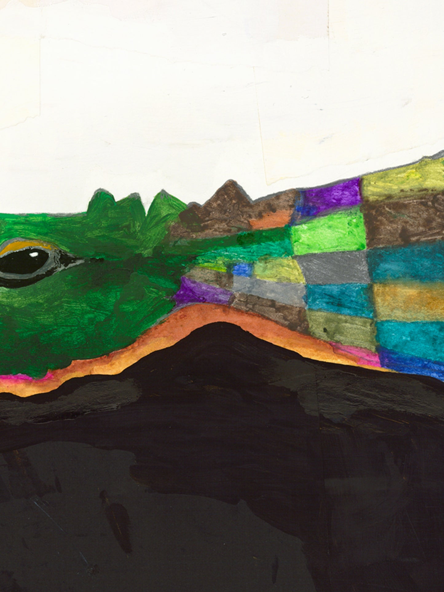 Alligator - Abstract Mixed Media Art Print