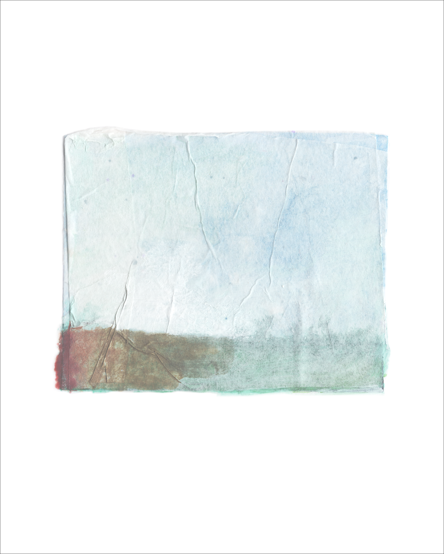 Paper Dream 1 - a soft abstract landscape art print by Libby Saylor in muted tones