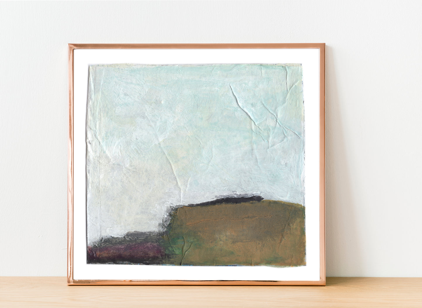 Paper Dream 3 - a soft abstract landscape art print by Libby Saylor in muted tones