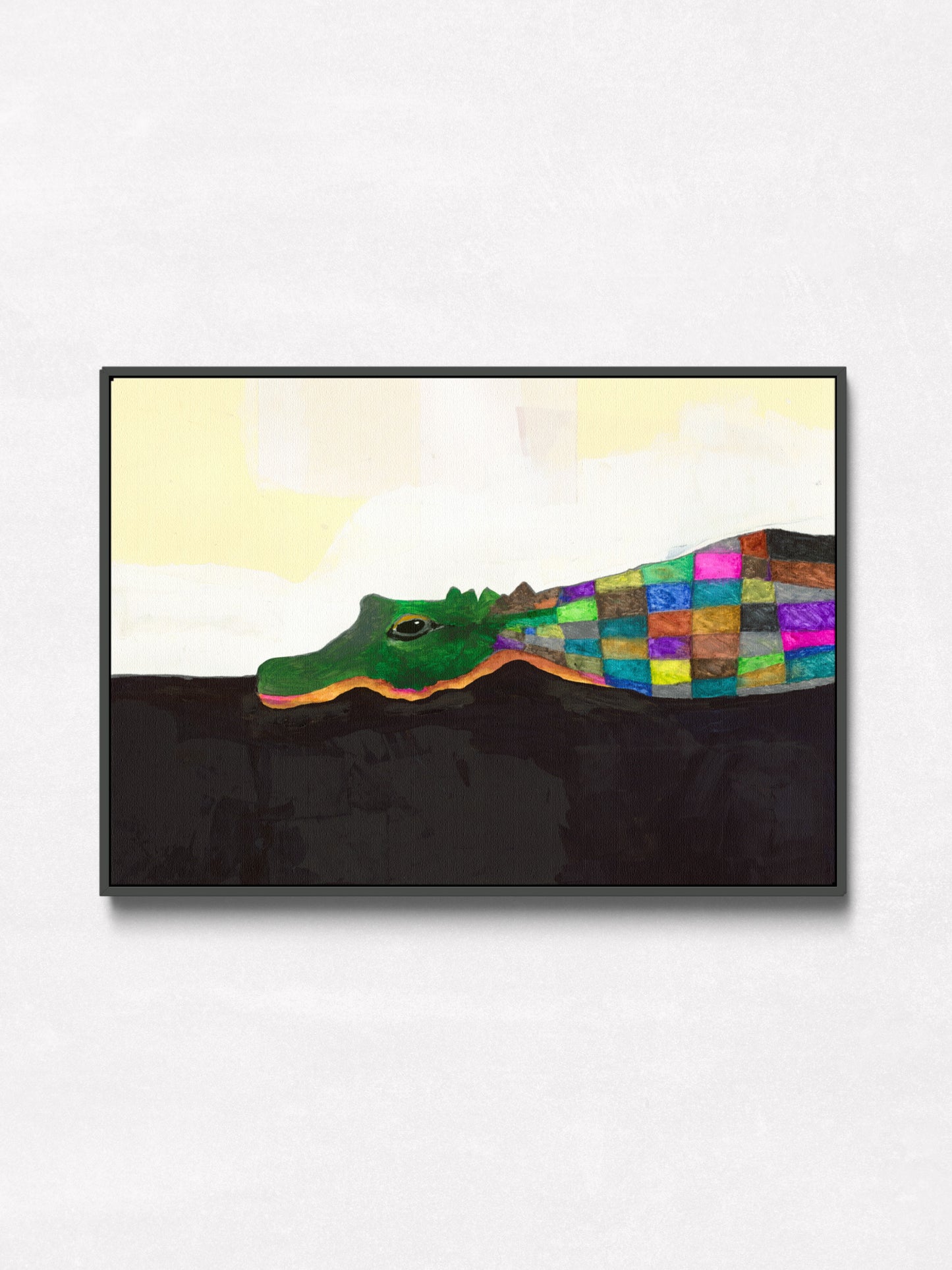 Alligator - Abstract Mixed Media Art Print