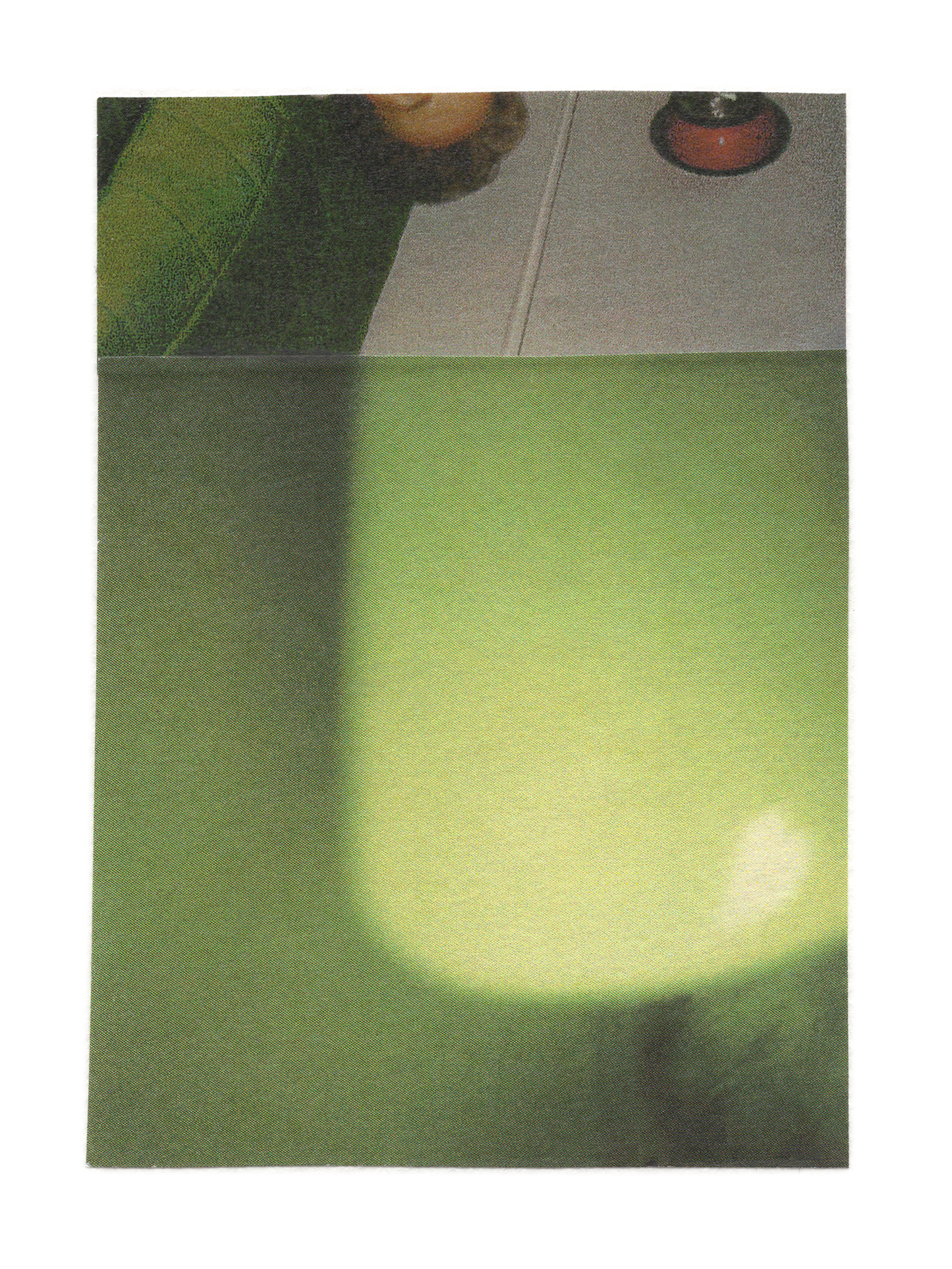 Green abstract mixed media photo collage art.