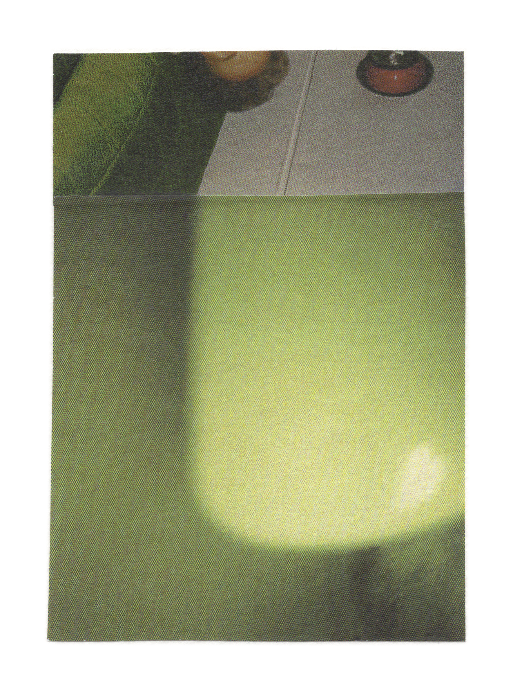 Green abstract mixed media photo collage art.