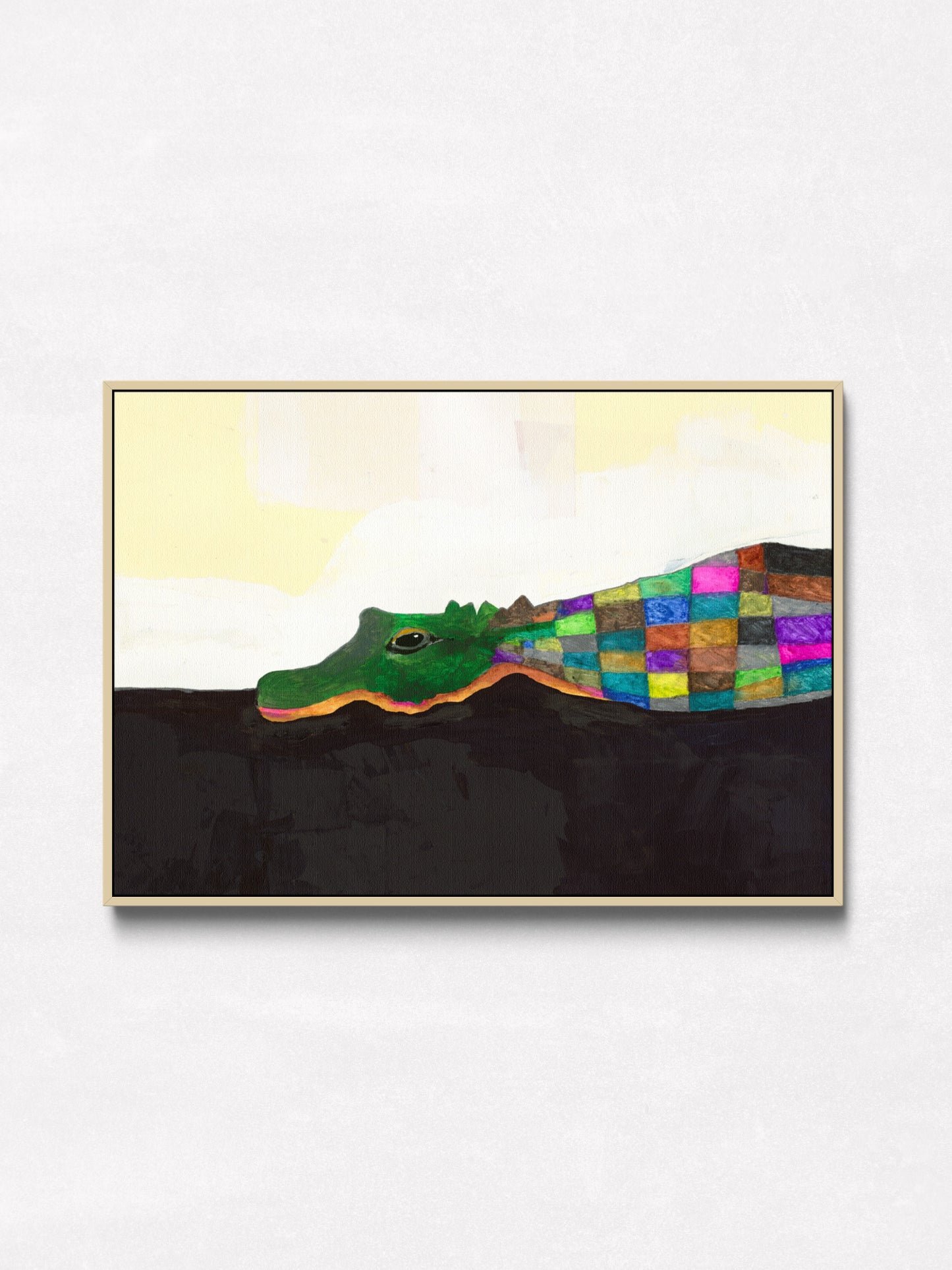 Alligator - Abstract Mixed Media Art Print