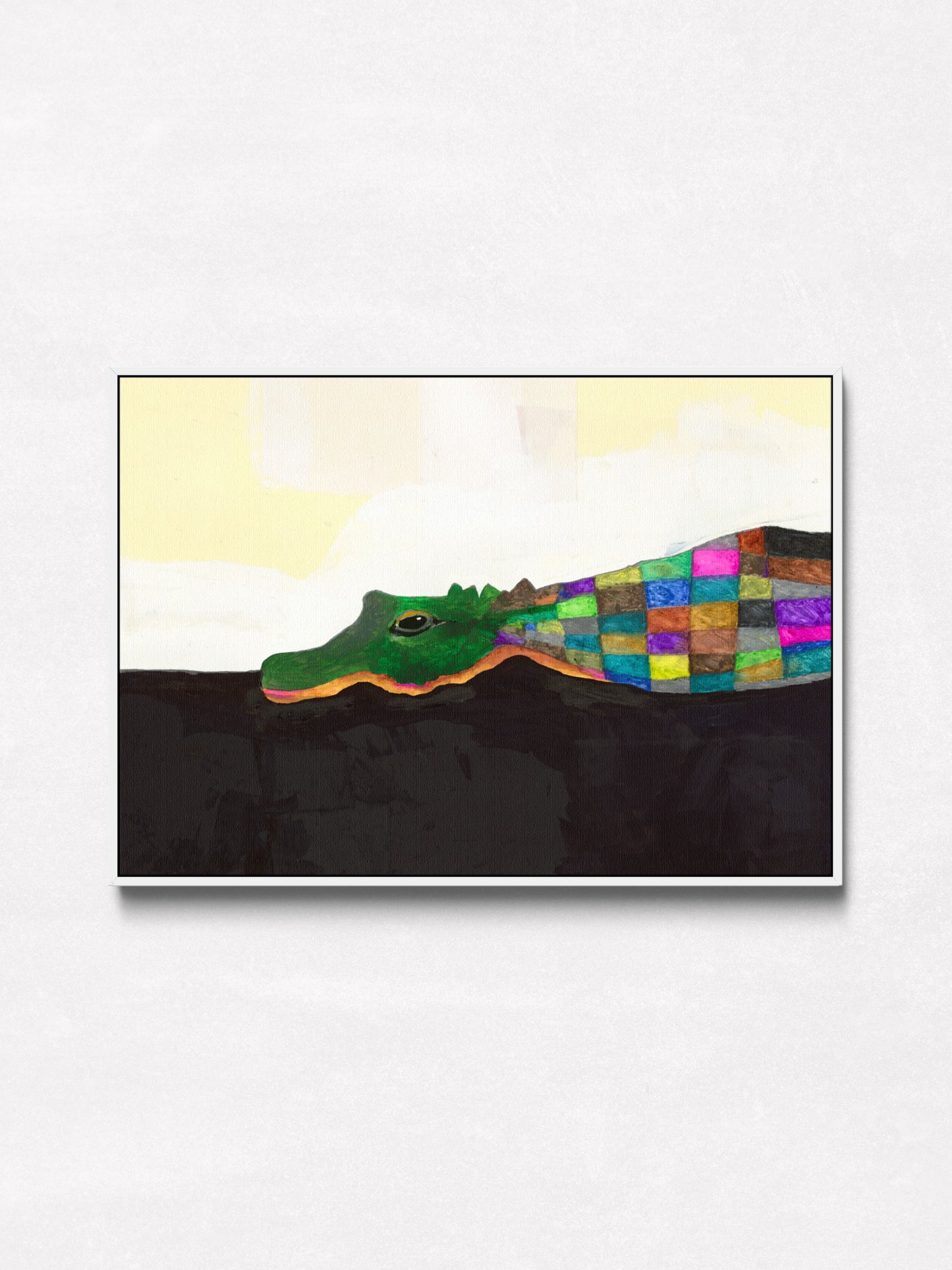 Alligator - Abstract Mixed Media Art Print
