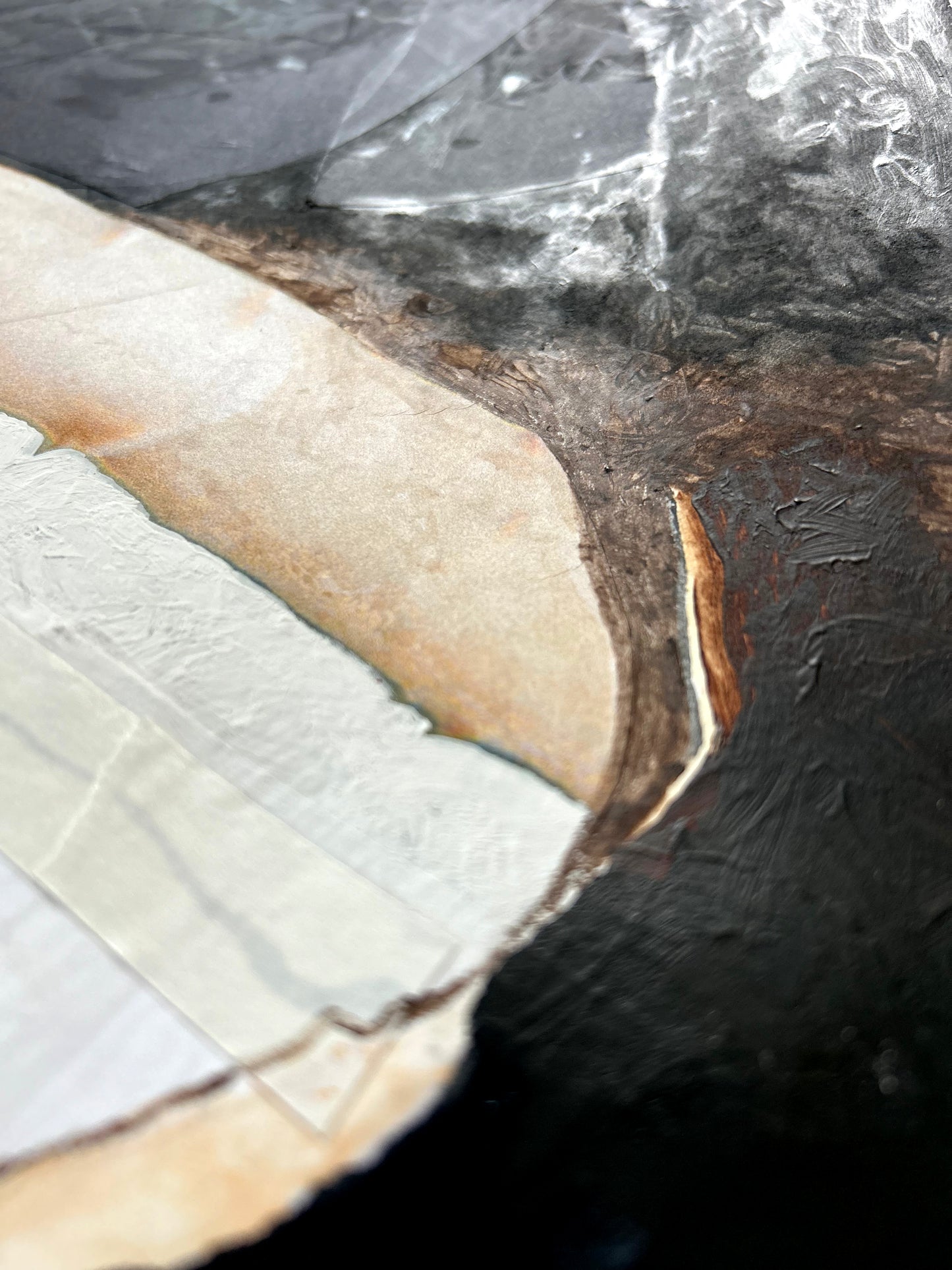 Close-up of a textured surface with a focus on a textured edge.