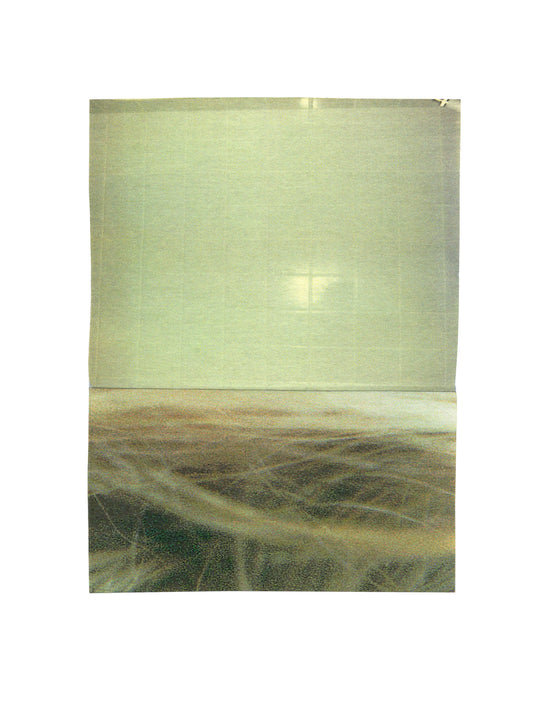 Yellowish green abstract photographic collage art with textures.