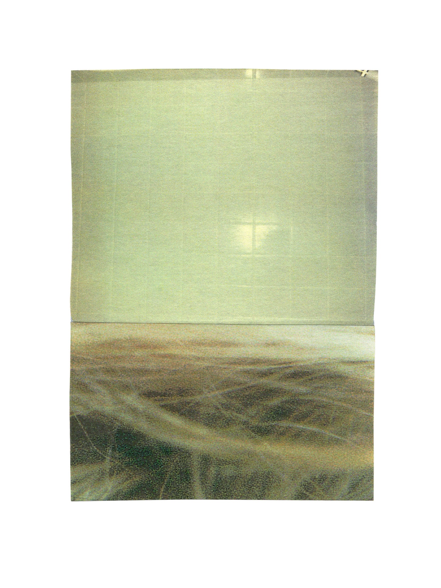 Yellowish green abstract photographic collage art with textures.