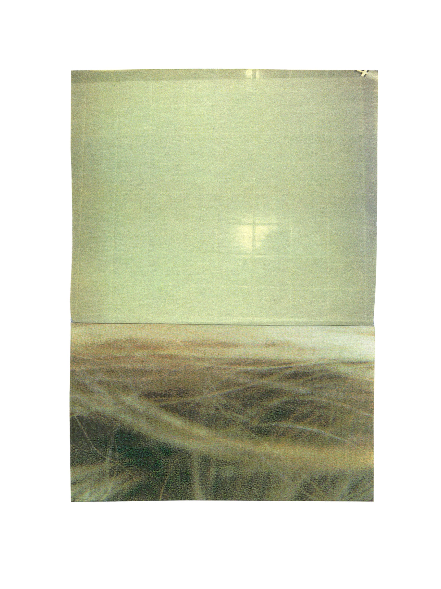 Yellowish green abstract photographic collage art with textures.