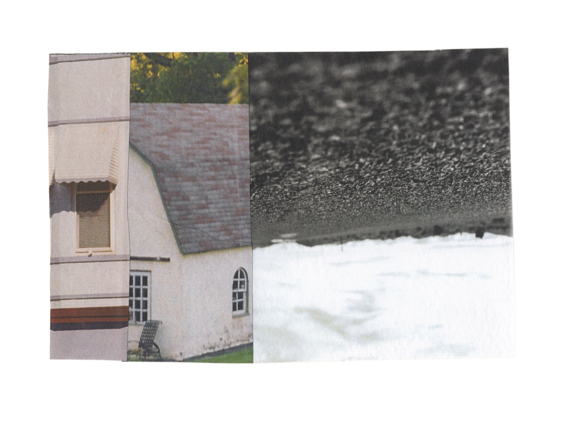 Abstract photo collage with windows and landscape themes.