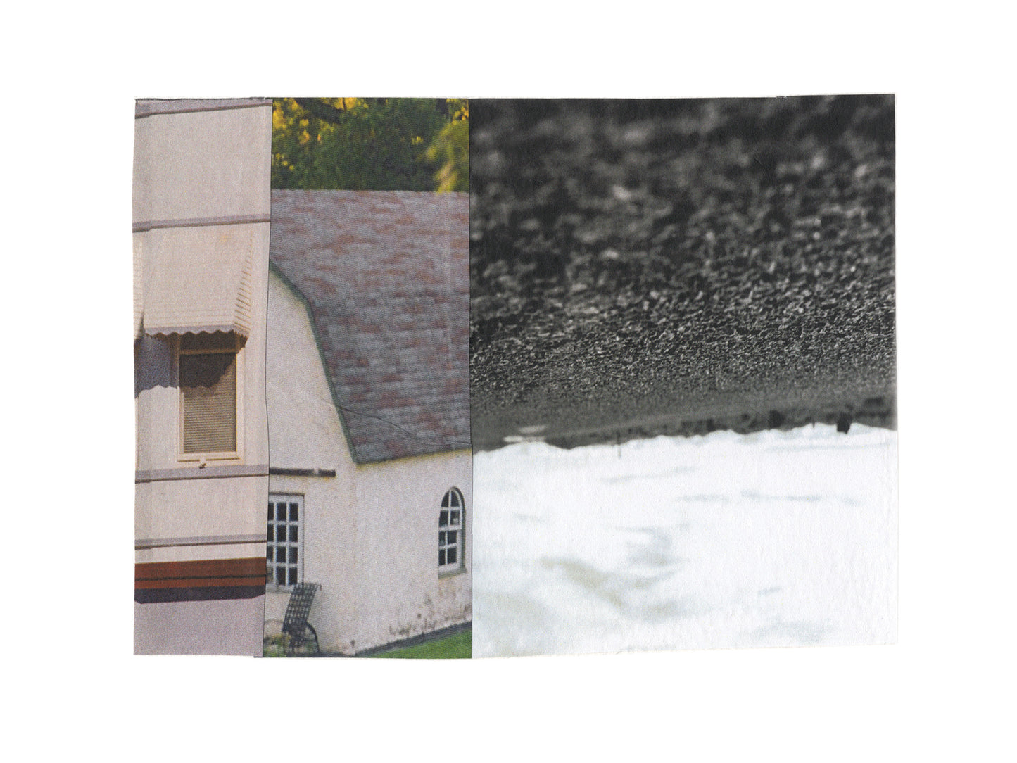 Abstract photo collage with windows and landscape themes.