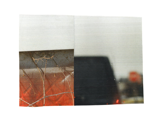 Red, black and white abstract photo collage.