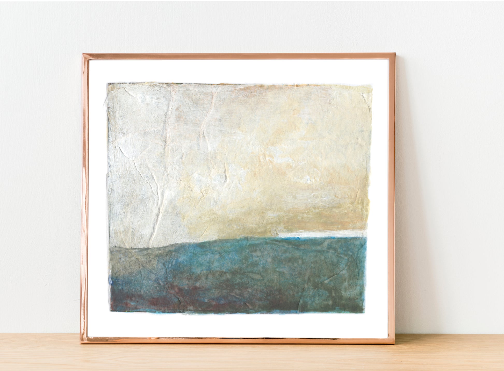 Paper Dream 4 - a soft abstract landscape art print by Libby Saylor in muted tones