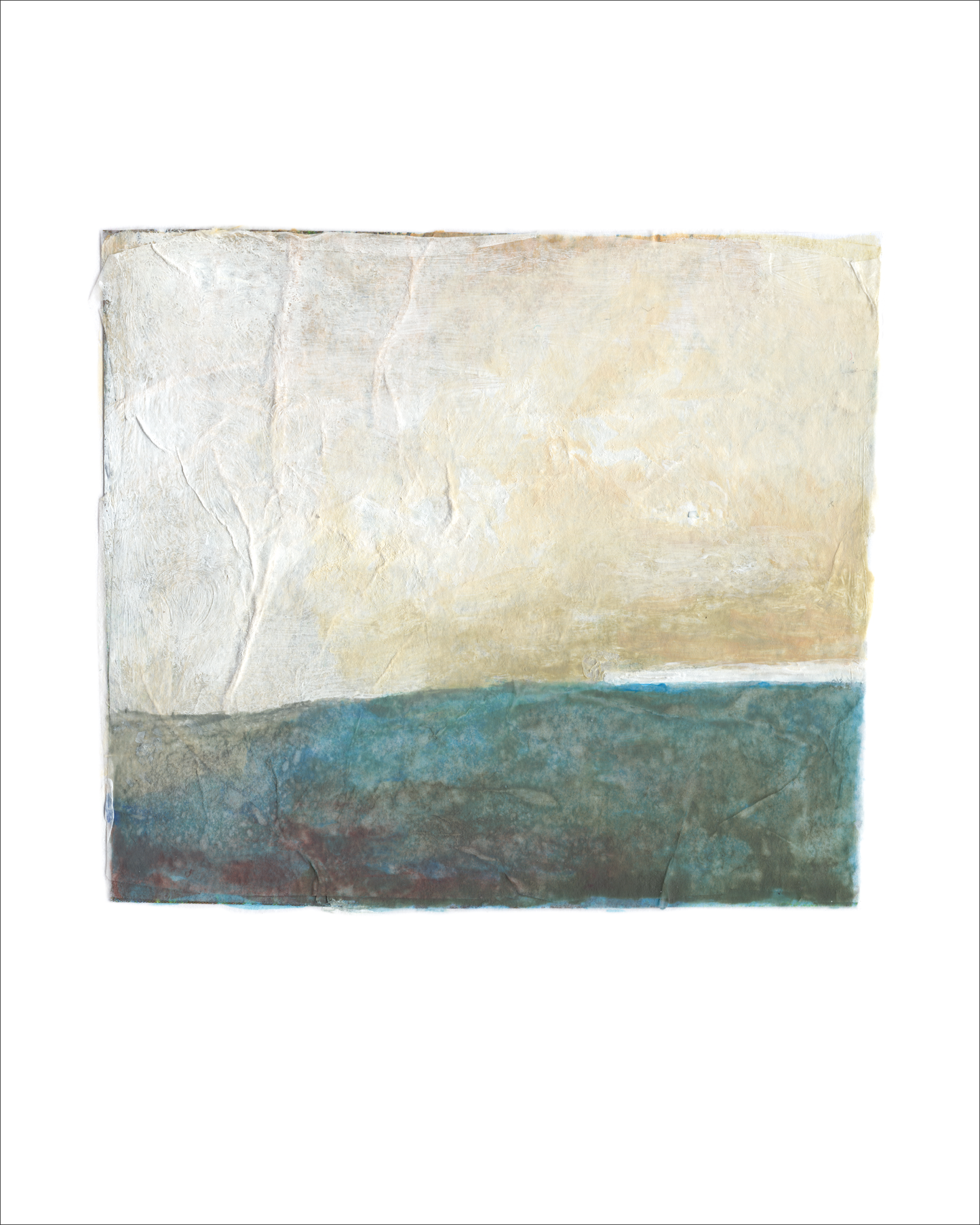 Paper Dream 4 - a soft abstract landscape art print by Libby Saylor in muted tones