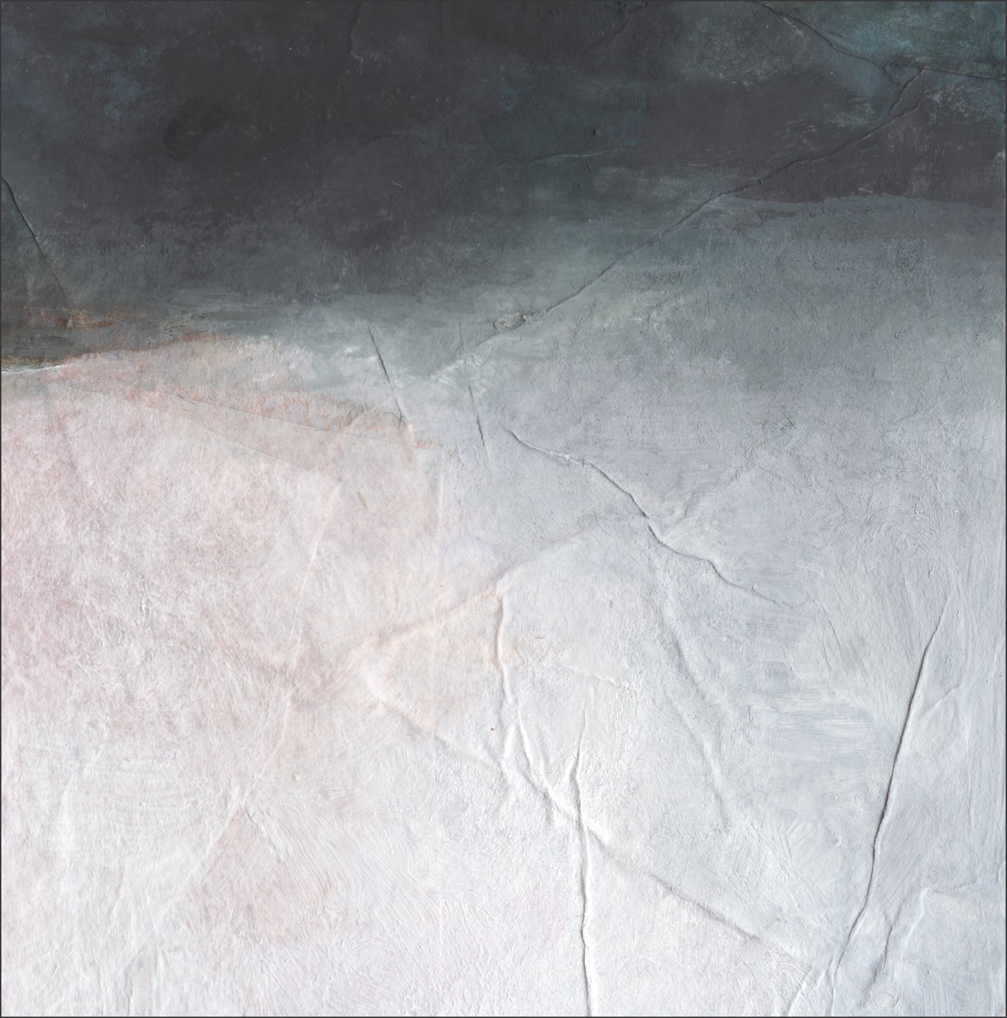 Paper Dream 6 - a soft abstract landscape art print by Libby Saylor in blue, black and white tones.