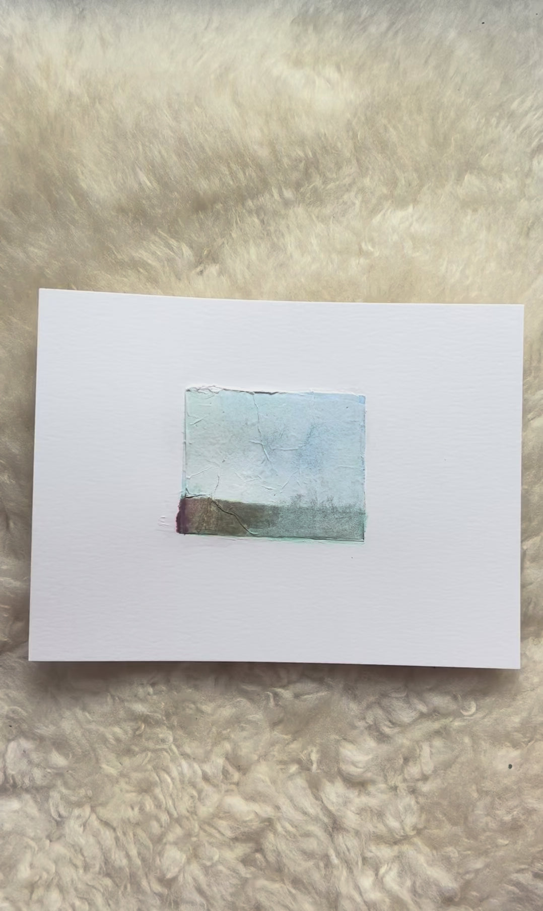 Paper Dream 1 - a soft abstract landscape original art by Libby Saylor in muted tones. Small work on paper sized at 8" x 6"