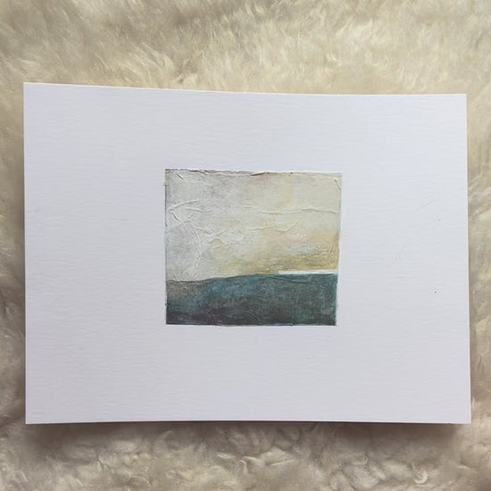 Paper Dream 1 - a soft abstract landscape original art by Libby Saylor in muted tones. Small work on paper sized at 8" x 6"