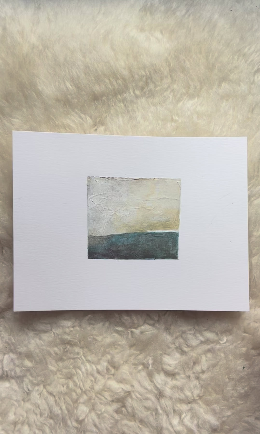 Paper Dream 1 - a soft abstract landscape original art by Libby Saylor in muted tones. Small work on paper sized at 8" x 6"