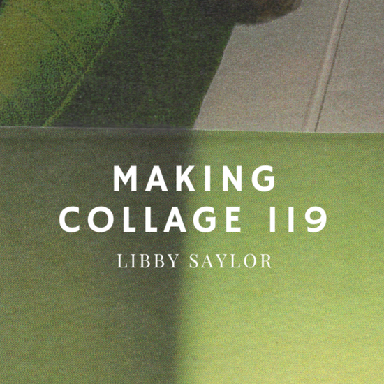 Video of a green paper collage being made.