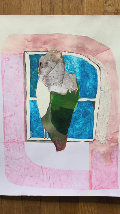Window Bird - Original Handmade Work on Paper