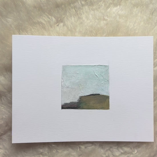 Paper Dream 3 - a soft abstract landscape original art by Libby Saylor in muted tones. Small work on paper sized at 8" x 6"