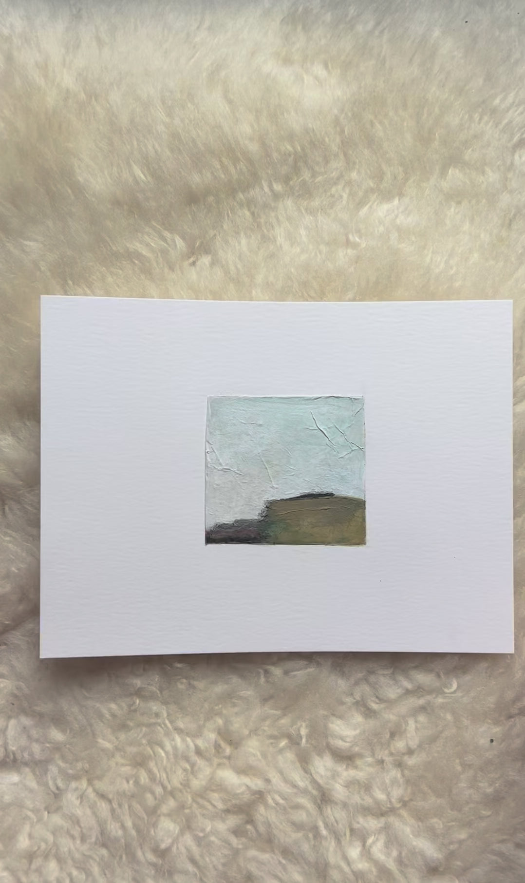 Paper Dream 3 - a soft abstract landscape original art by Libby Saylor in muted tones. Small work on paper sized at 8" x 6"