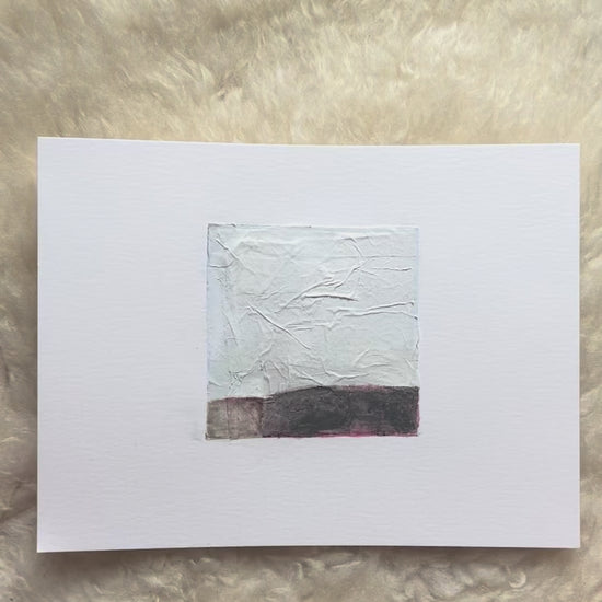 Paper Dream 2 - a soft abstract landscape original art by Libby Saylor in muted tones. Small work on paper sized at 8" x 6"