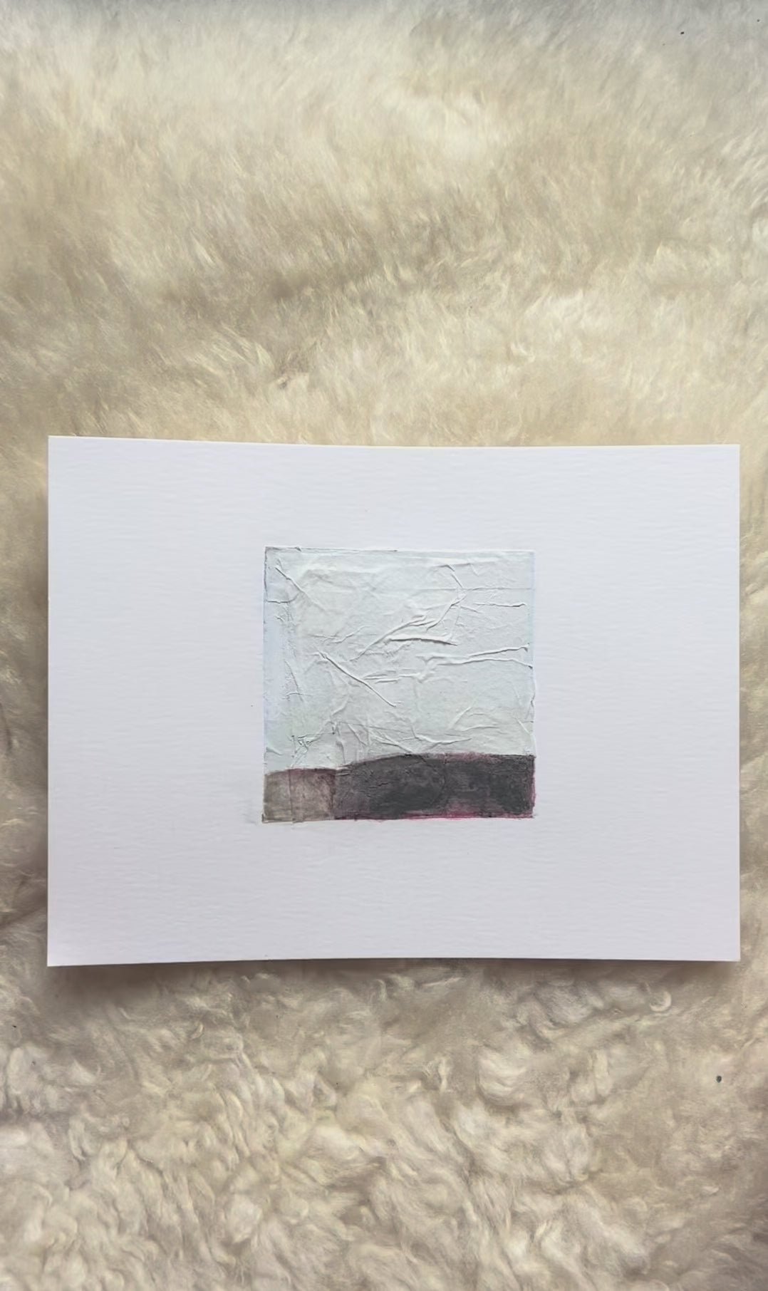 Paper Dream 2 - a soft abstract landscape original art by Libby Saylor in muted tones. Small work on paper sized at 8" x 6"