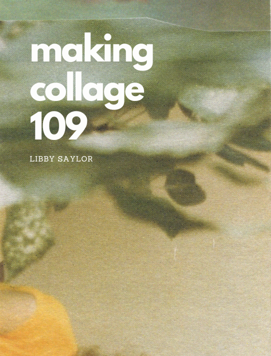 Making of small paper collage with vintage photography.